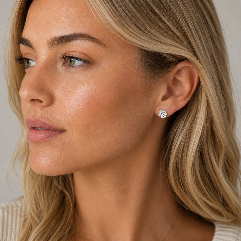 Rue small coin ear Silver