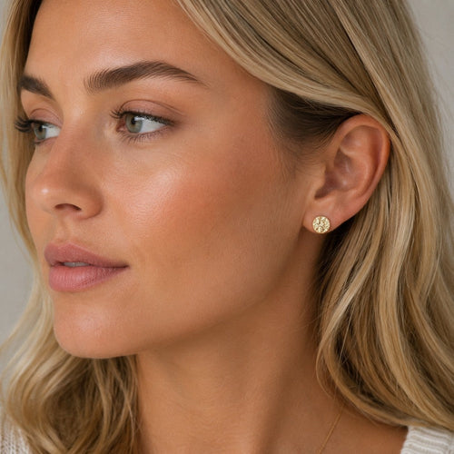 Rue small coin ear Guld