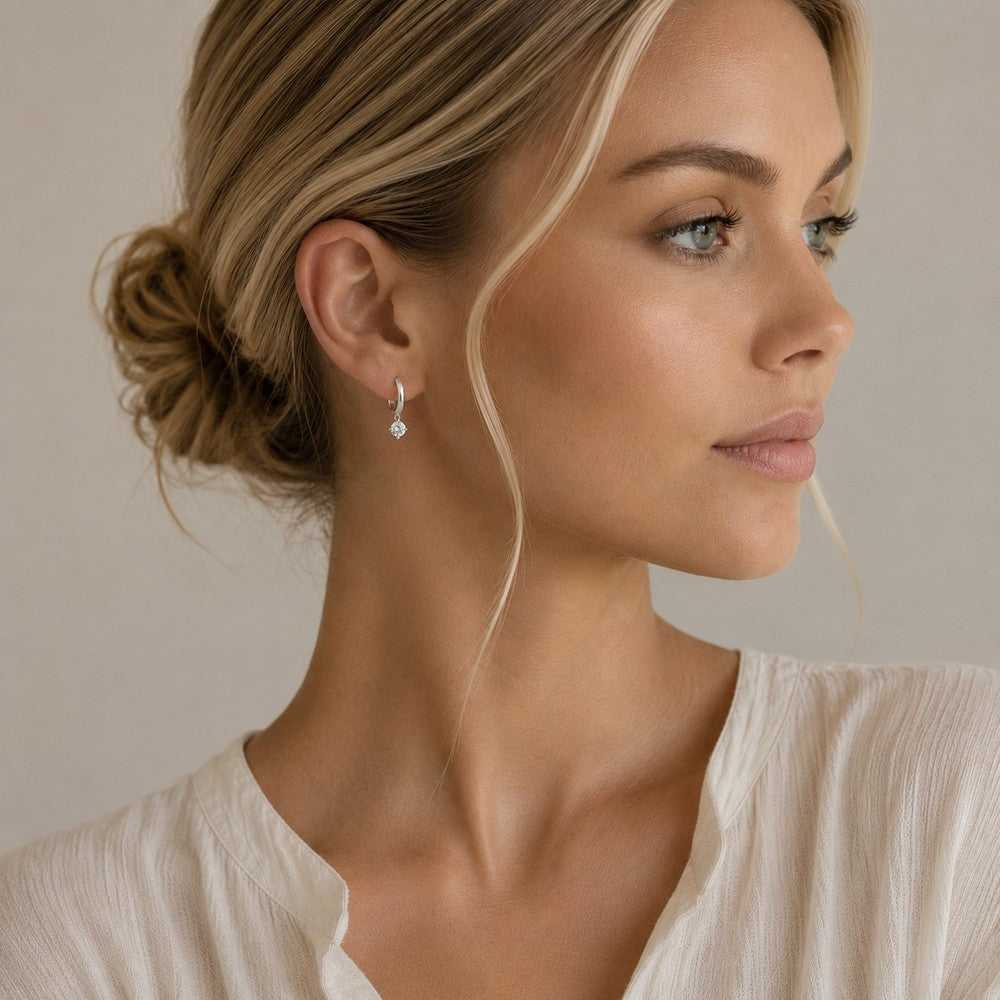 Camille small ring ear Silver/clear