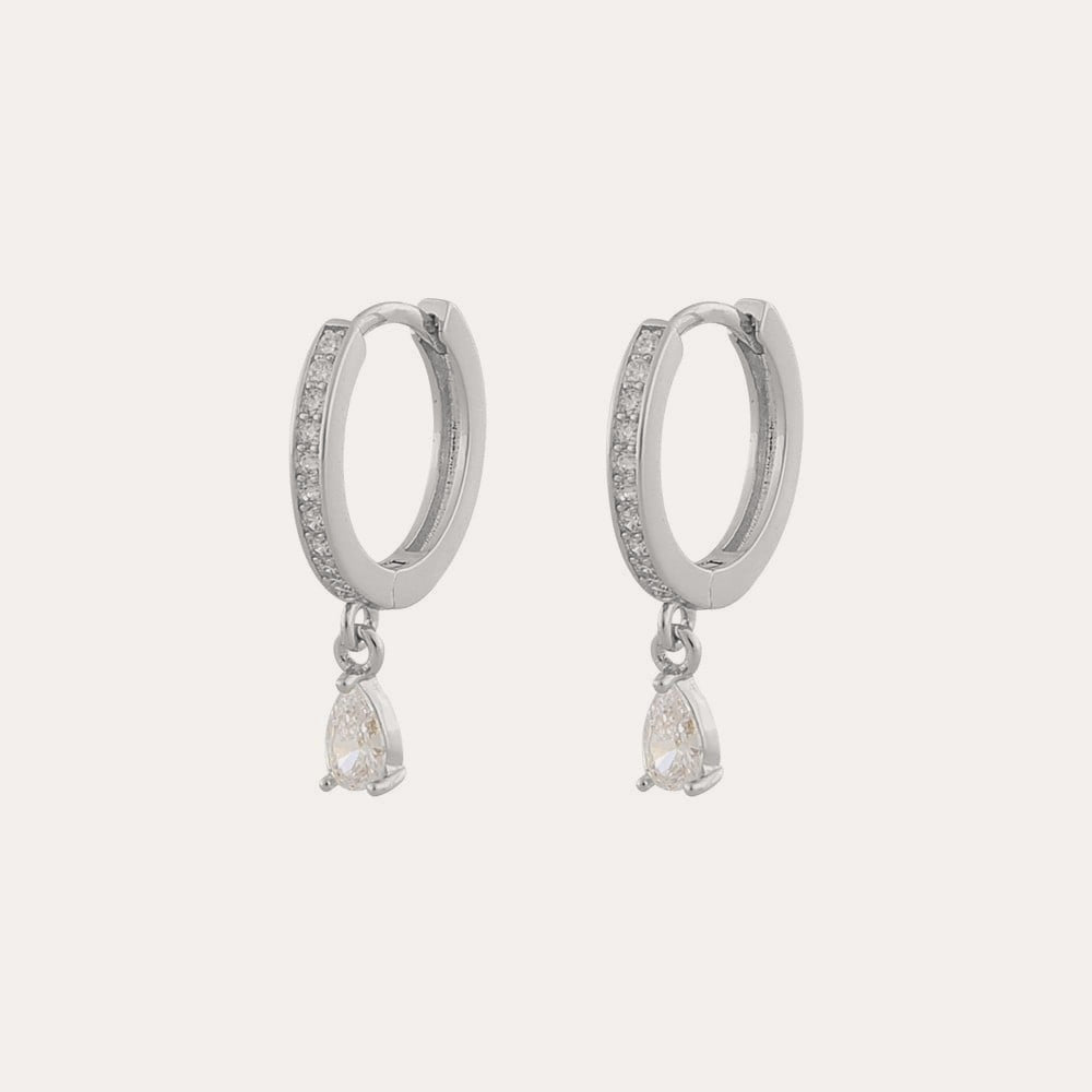 Camille drop ring ear Silver/klar