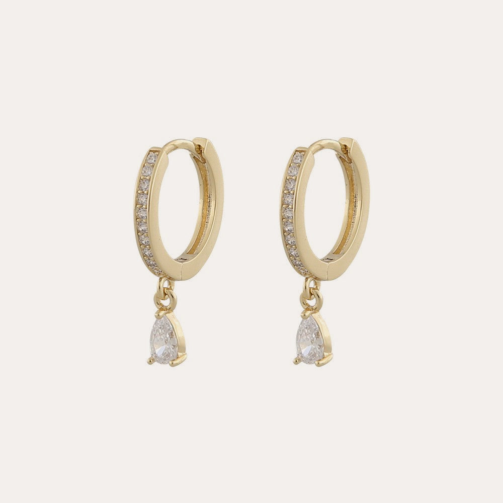 Camille drop ring ear Guld/klar