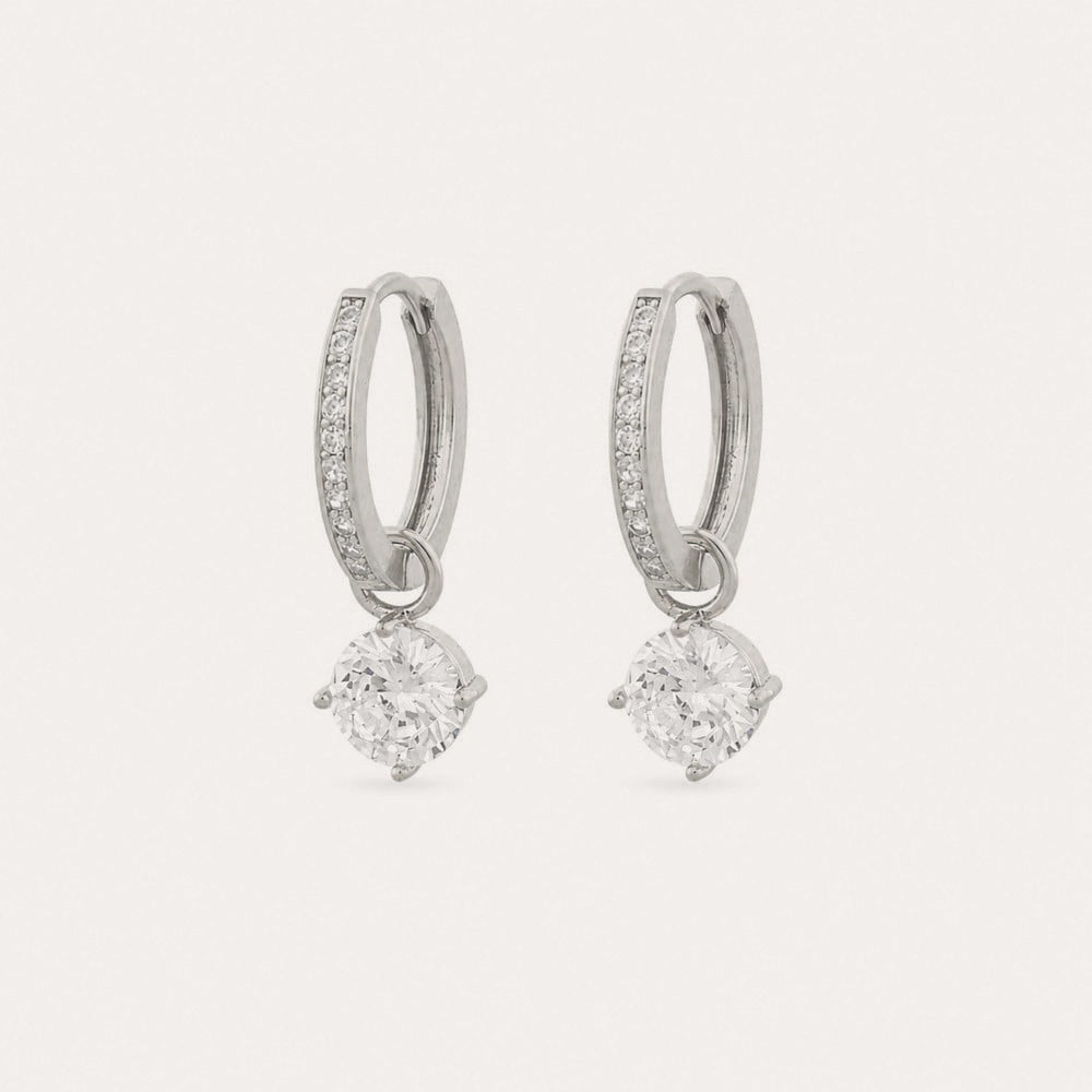 Rola round ring ear Silver/klar