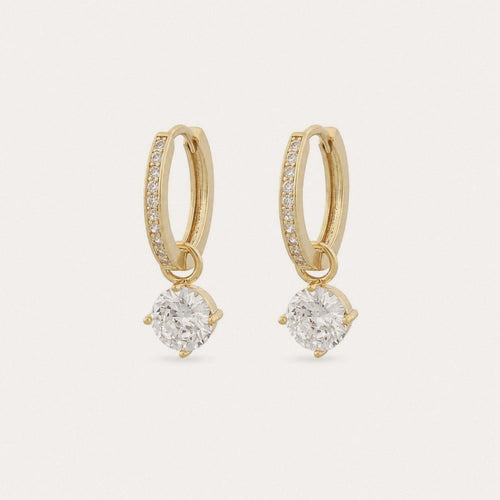 Rola round ring ear Guld/klar