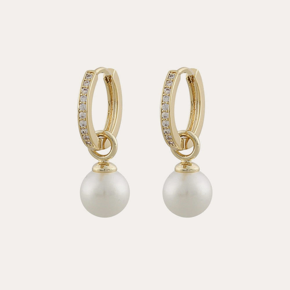 Core pearl ring ear Guld/vit