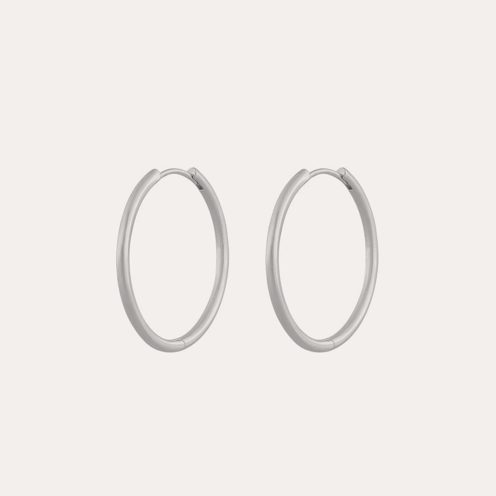 Amsterdam small ring ear 30mm Silverpläterad