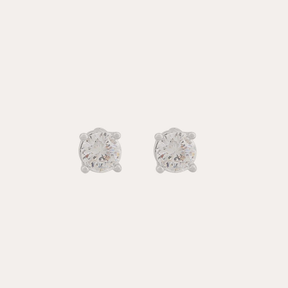 Essence stone ear 4mm Silver/klar