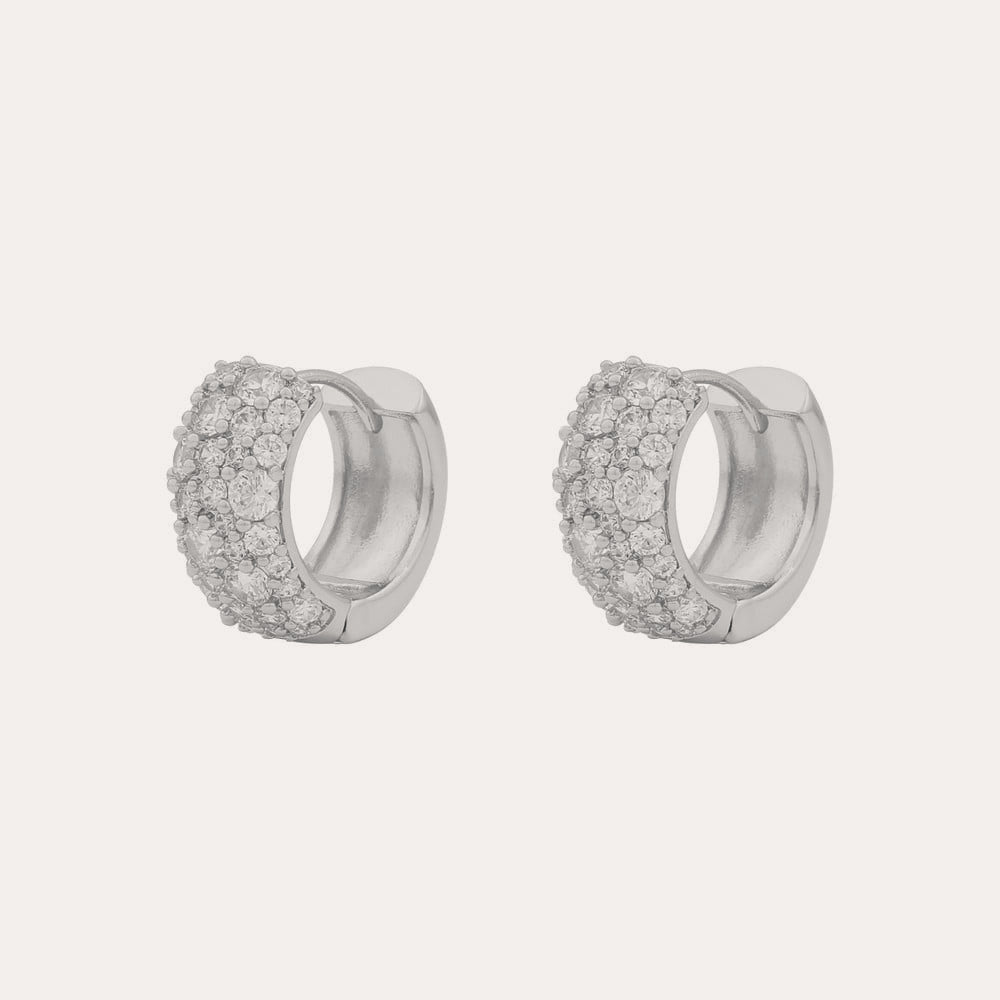 Copenhagen wide ring ear Silver/klar