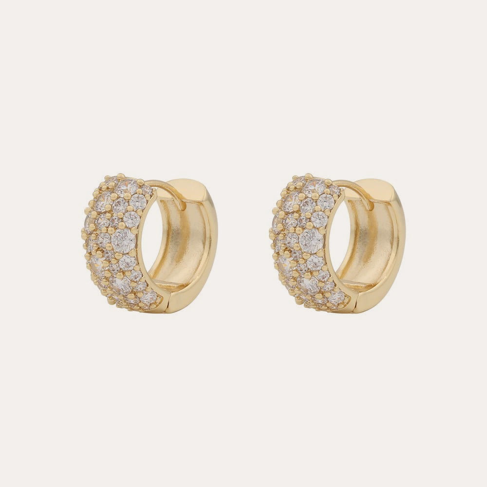 Copenhagen wide ring ear Guld/klar