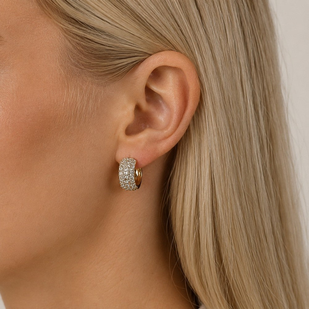 Copenhagen wide ring ear Guld/klar