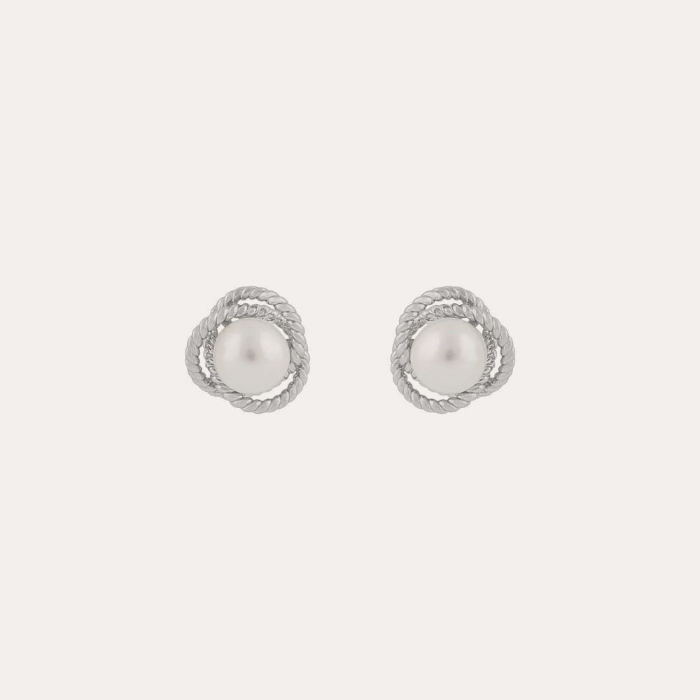 Lydia pearl ear Silver/vit