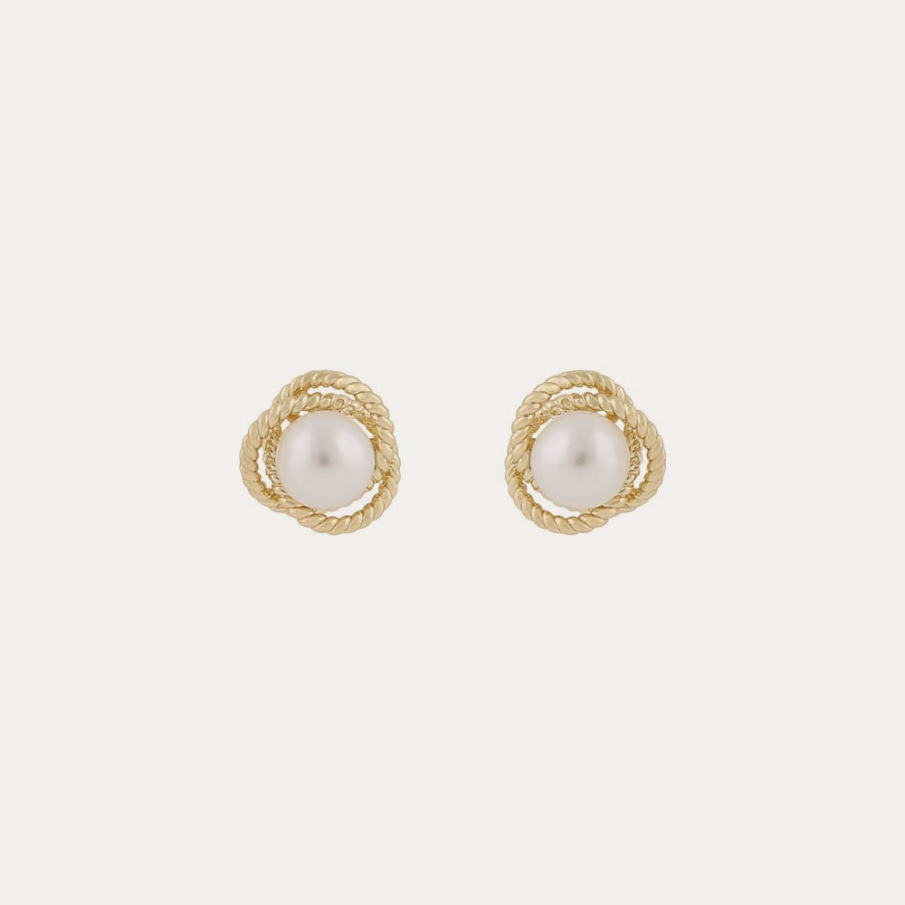Lydia pearl ear Guld/vit