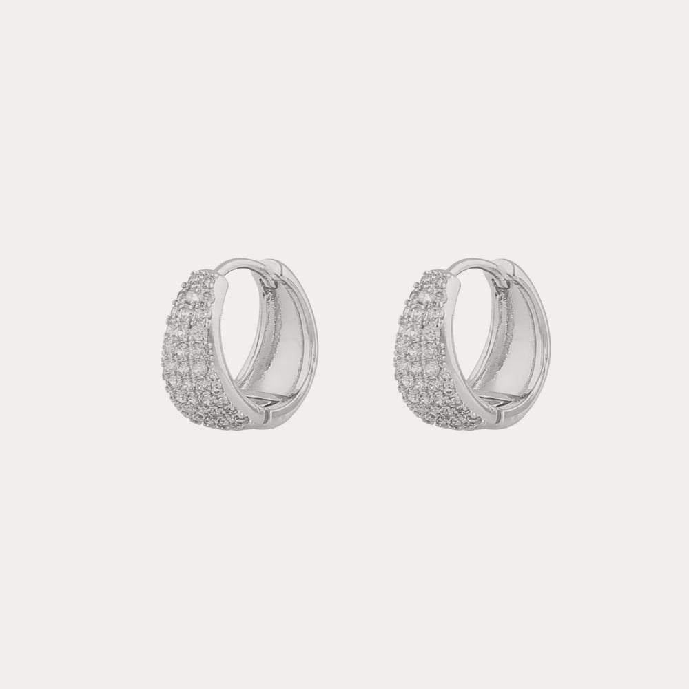 Brooklyn oval ring ear Silver/klar