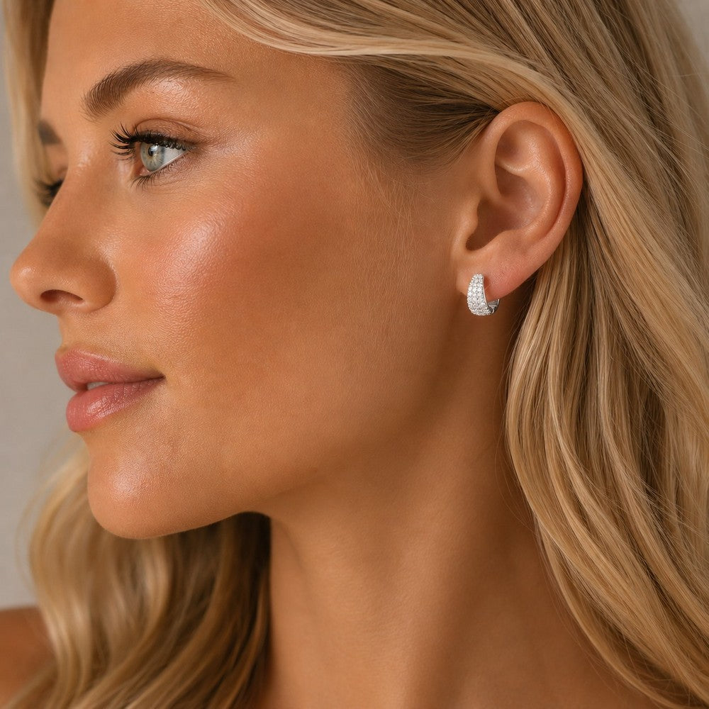 Brooklyn oval ring ear Silver/klar