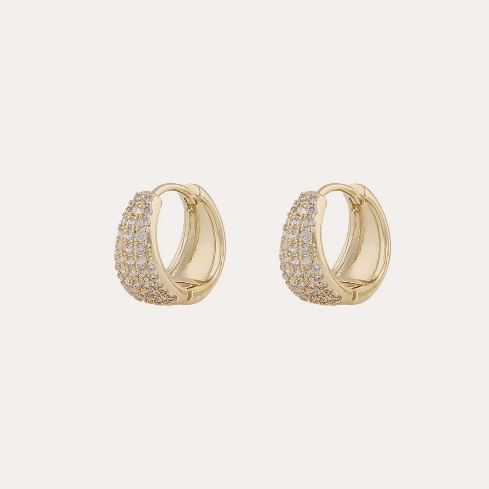 Brooklyn oval ring ear Guld/klar