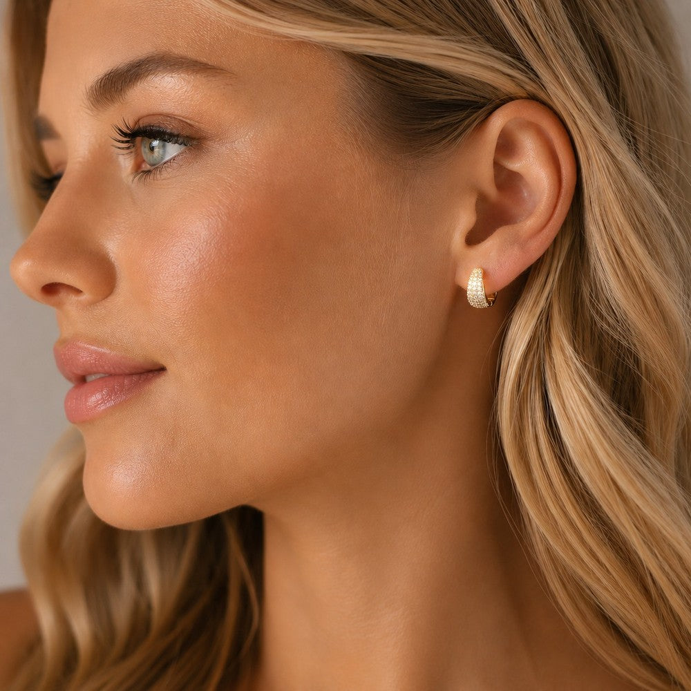 Brooklyn oval ring ear Guld/klar