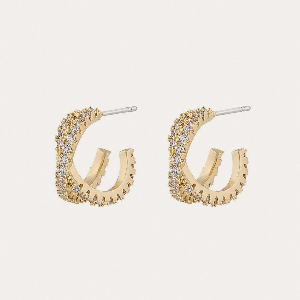Fanny double oval ear Guld/klar