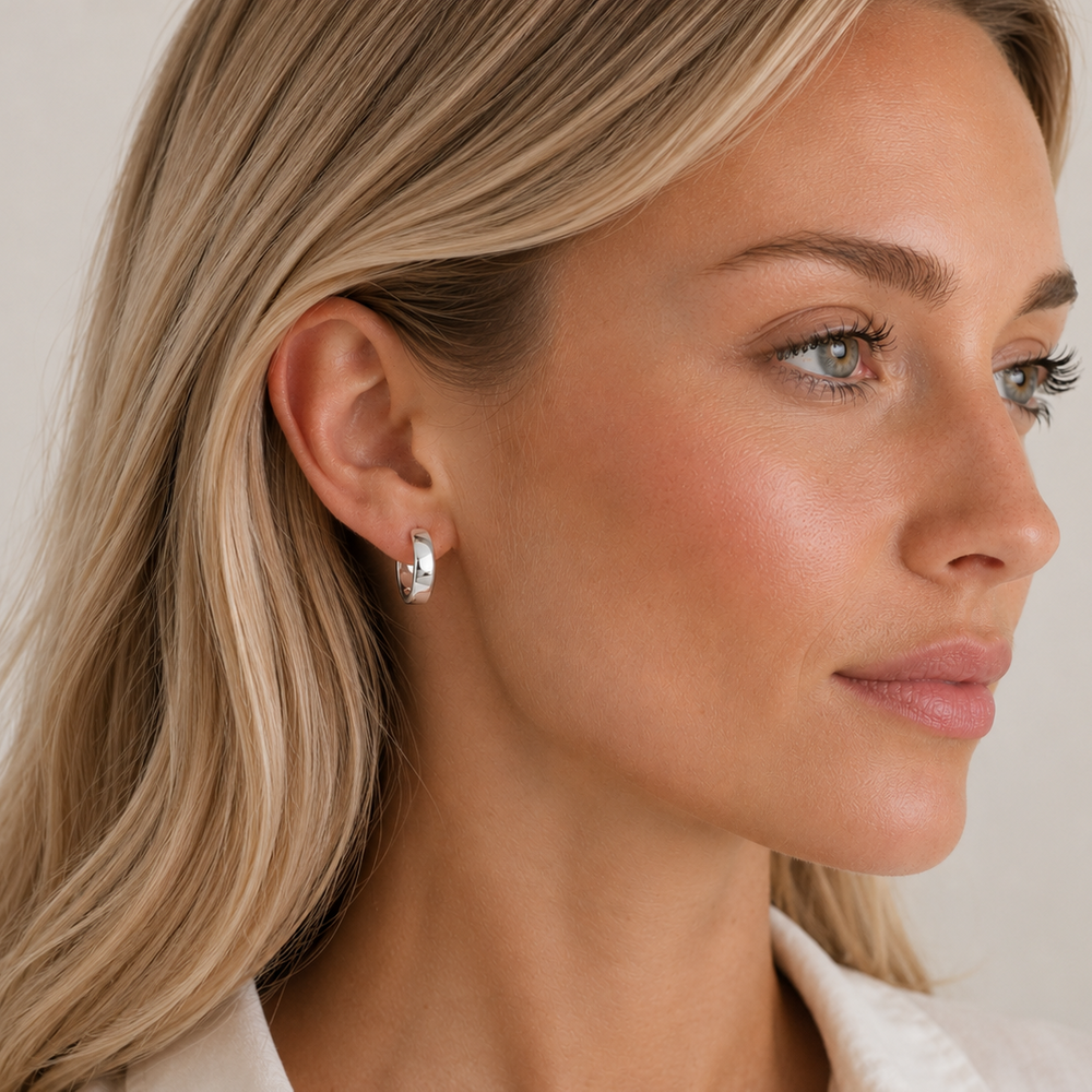 Lara small ring ear Silverpläterad