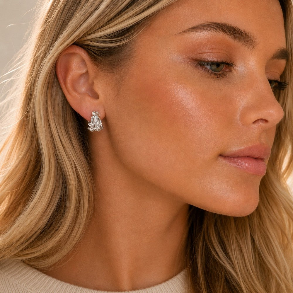 Lauren oval ear Silverpläterad