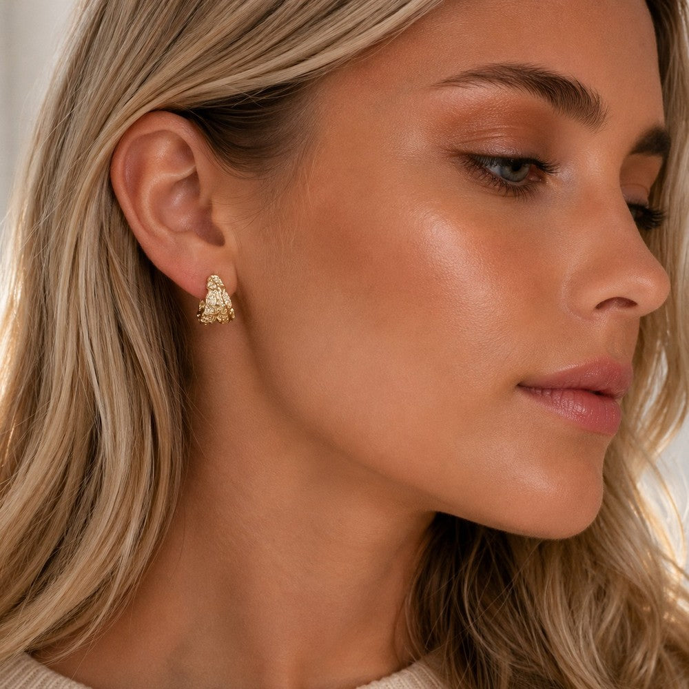 Lauren oval ear Guldpläterad