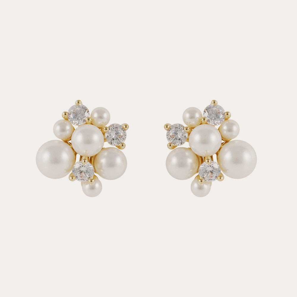 Mayfair irregular pearl ear Guldpläterad