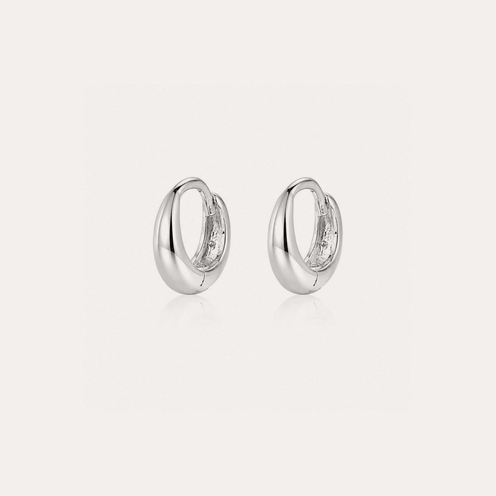 Honey drop ring ear 8mm Silver