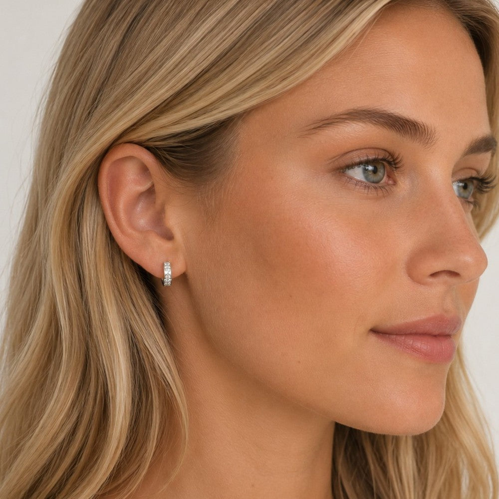 Nisi stone ring ear 8mm Silver/clear