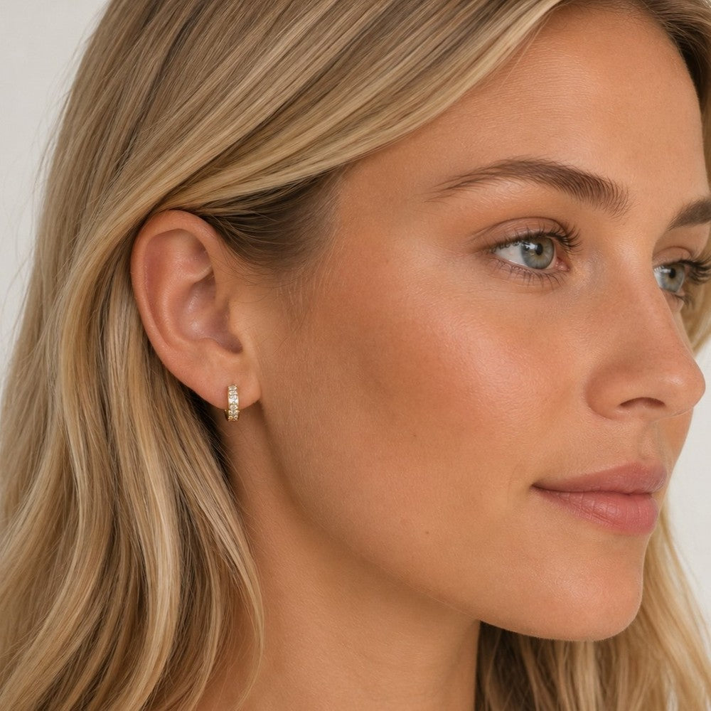 Nisi stone ring ear 8mm Gold/clear