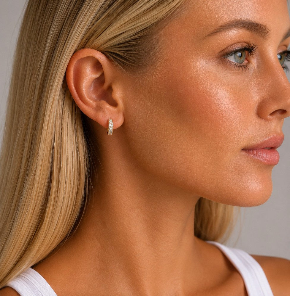 Nisi stone ring ear 12mm Gold/clear