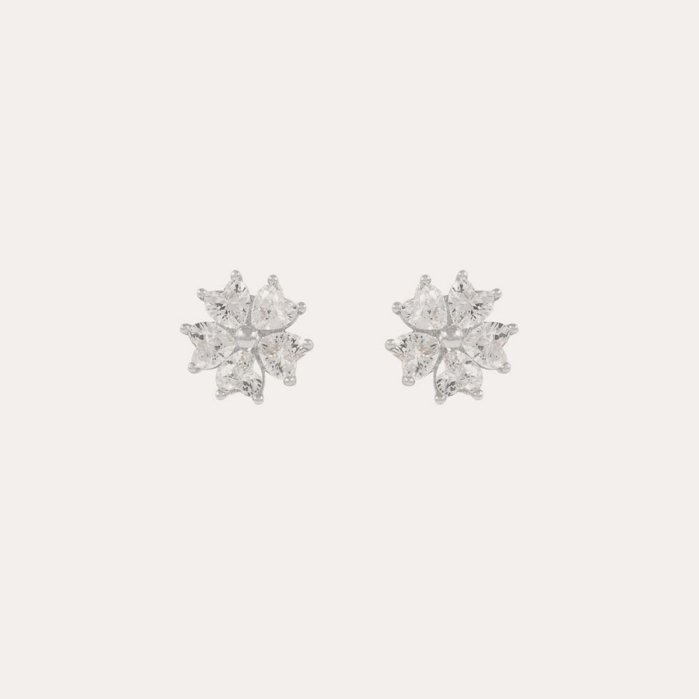 Nisi flower ear Silver/clear