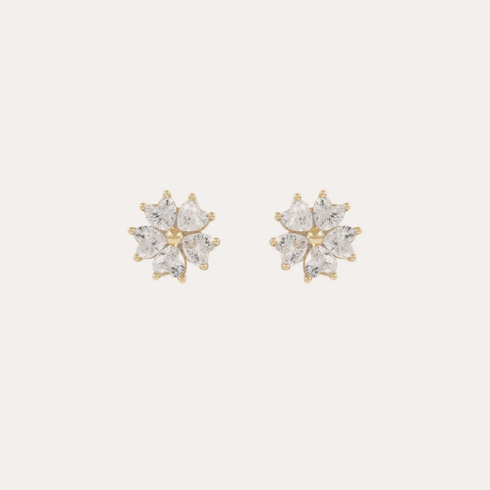 Nisi flower ear Gold/clear