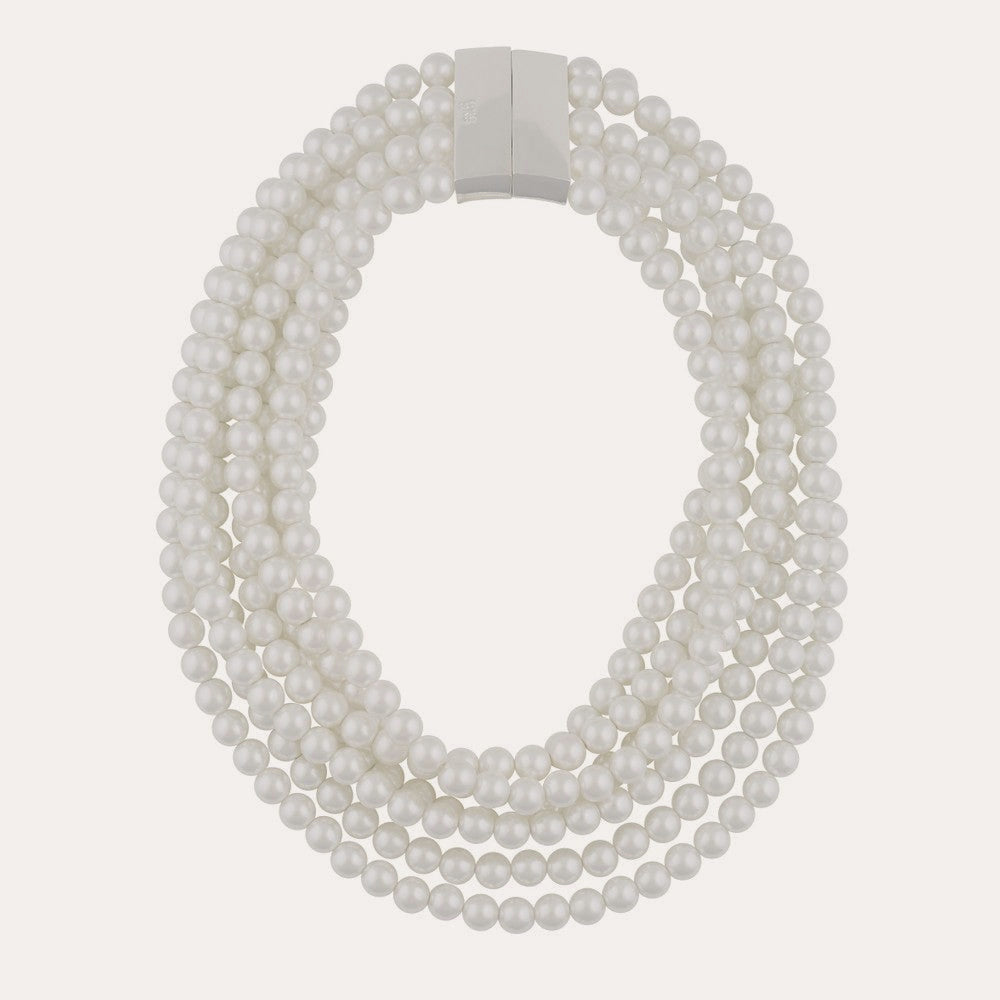 SNÖ ICON Megan big necklace 7 string Silver