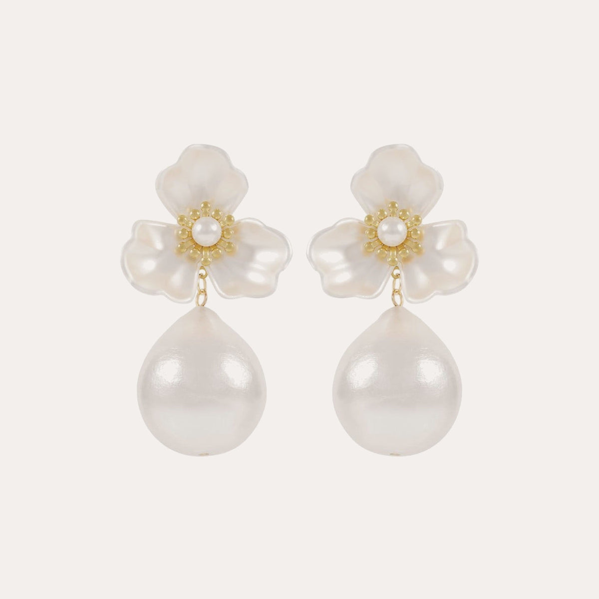 SNÖ ICON flower ear Guld/vit