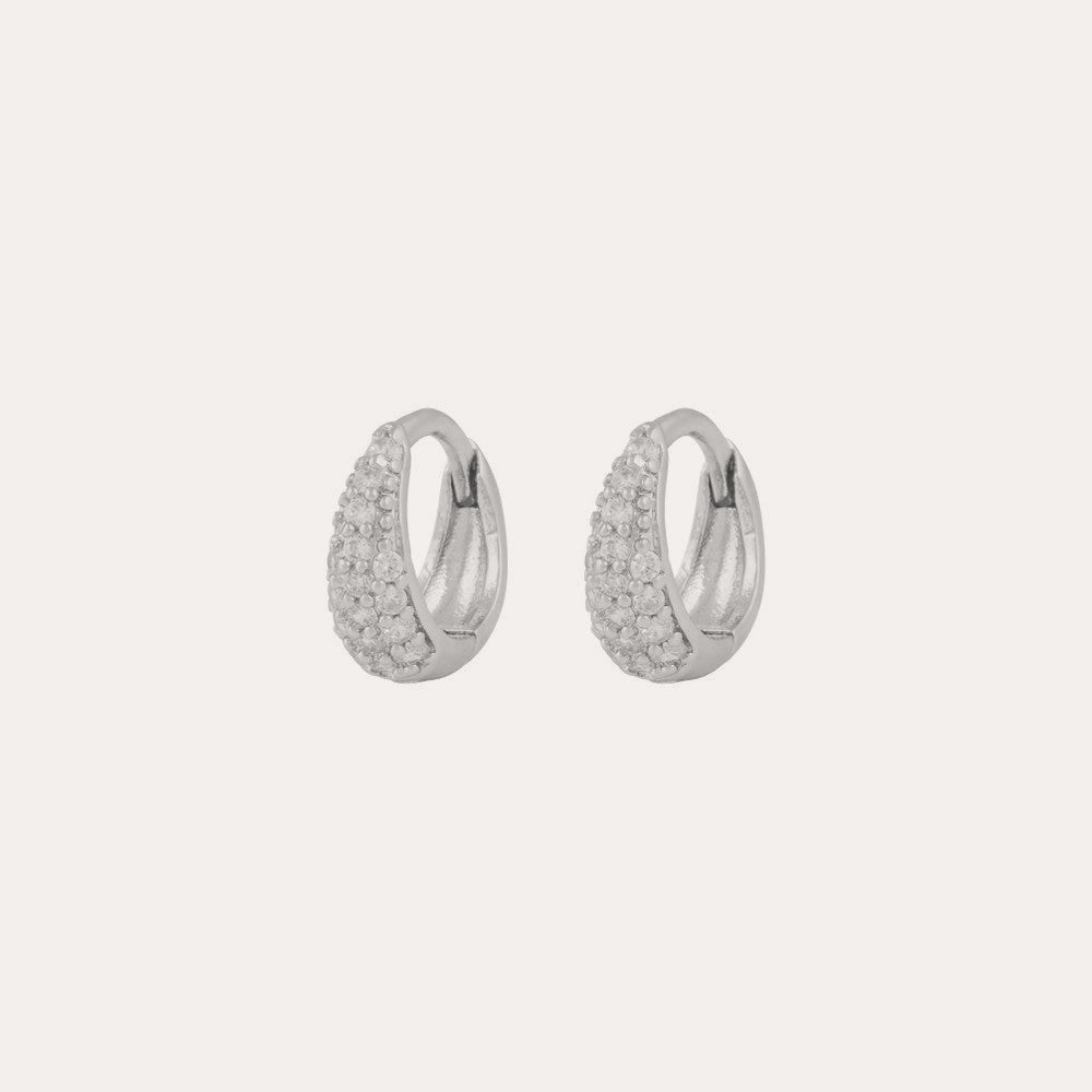 Essential Honey crystal petite oval ear Silver/clear