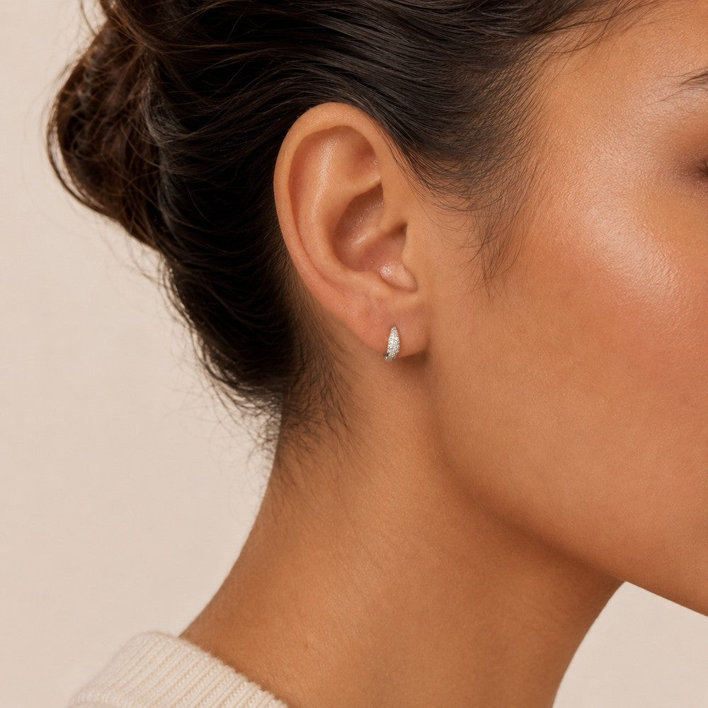 Essential Honey crystal petite oval ear Silver/clear