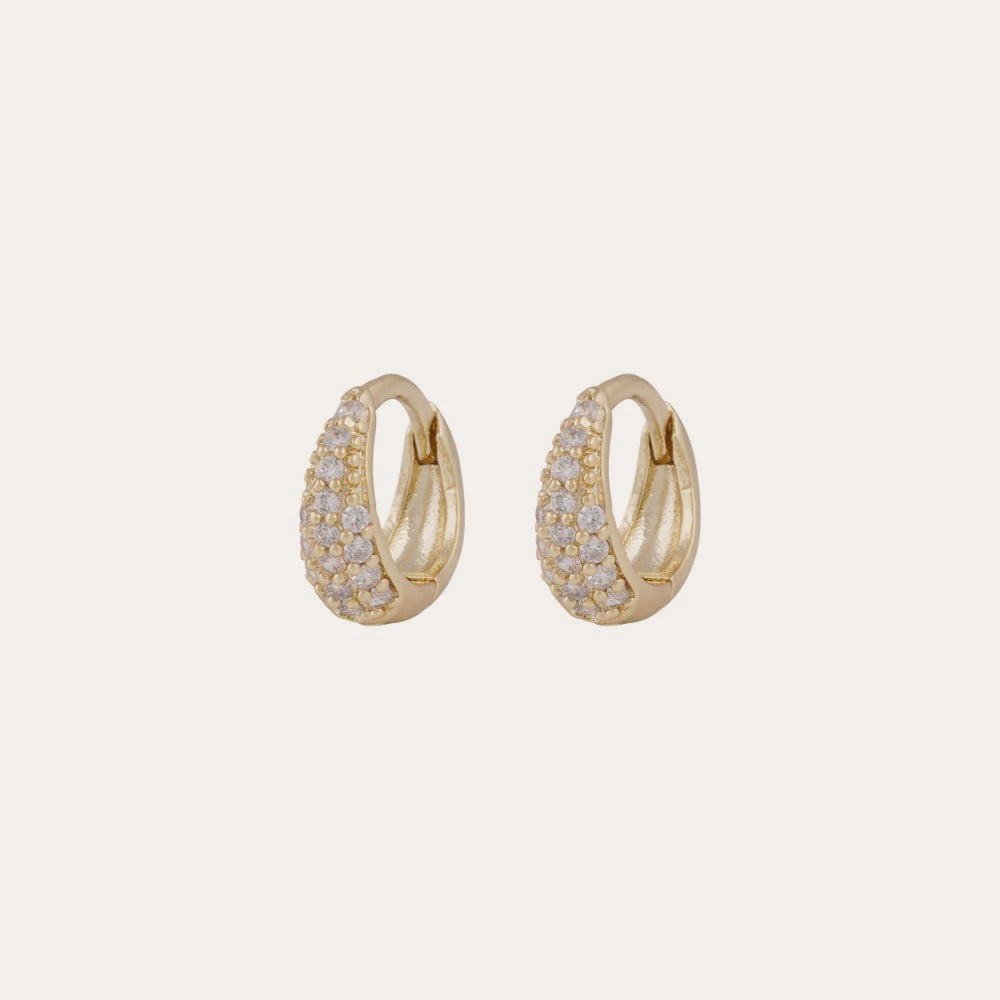 Essential Honey crystal petite oval ear Gold/clear