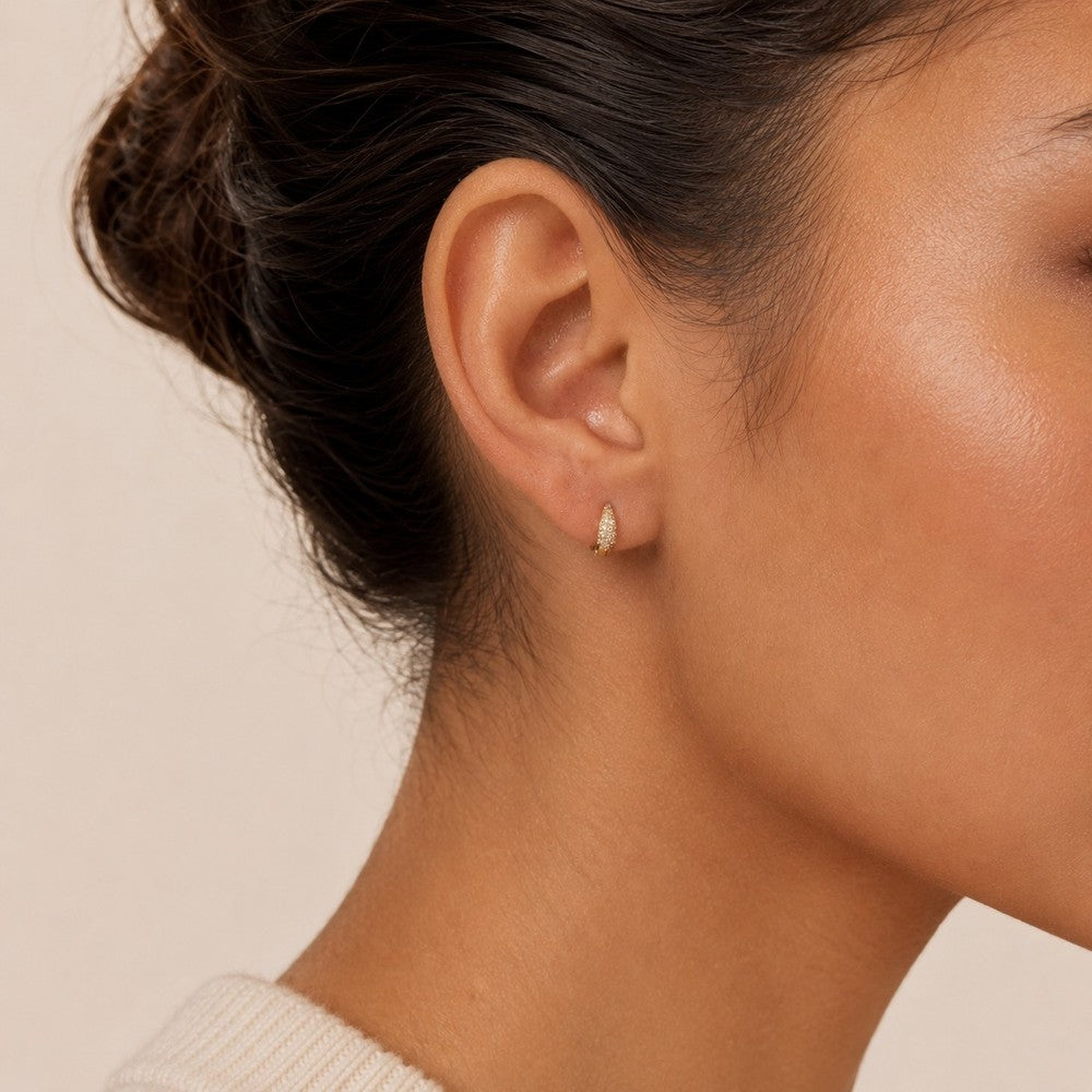 Essential Honey crystal petite oval ear Gold/clear