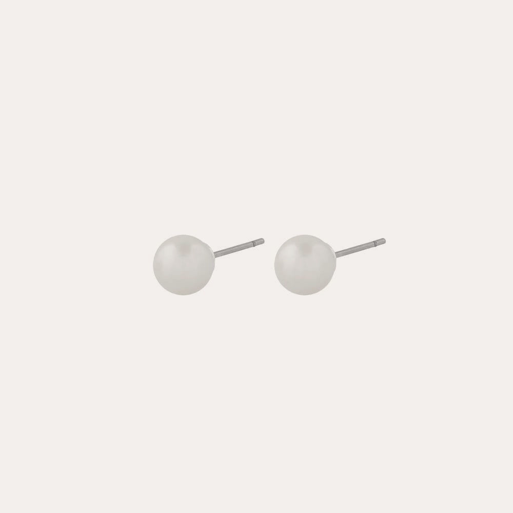 Jackie pearl ear 4mm Silverpläterad