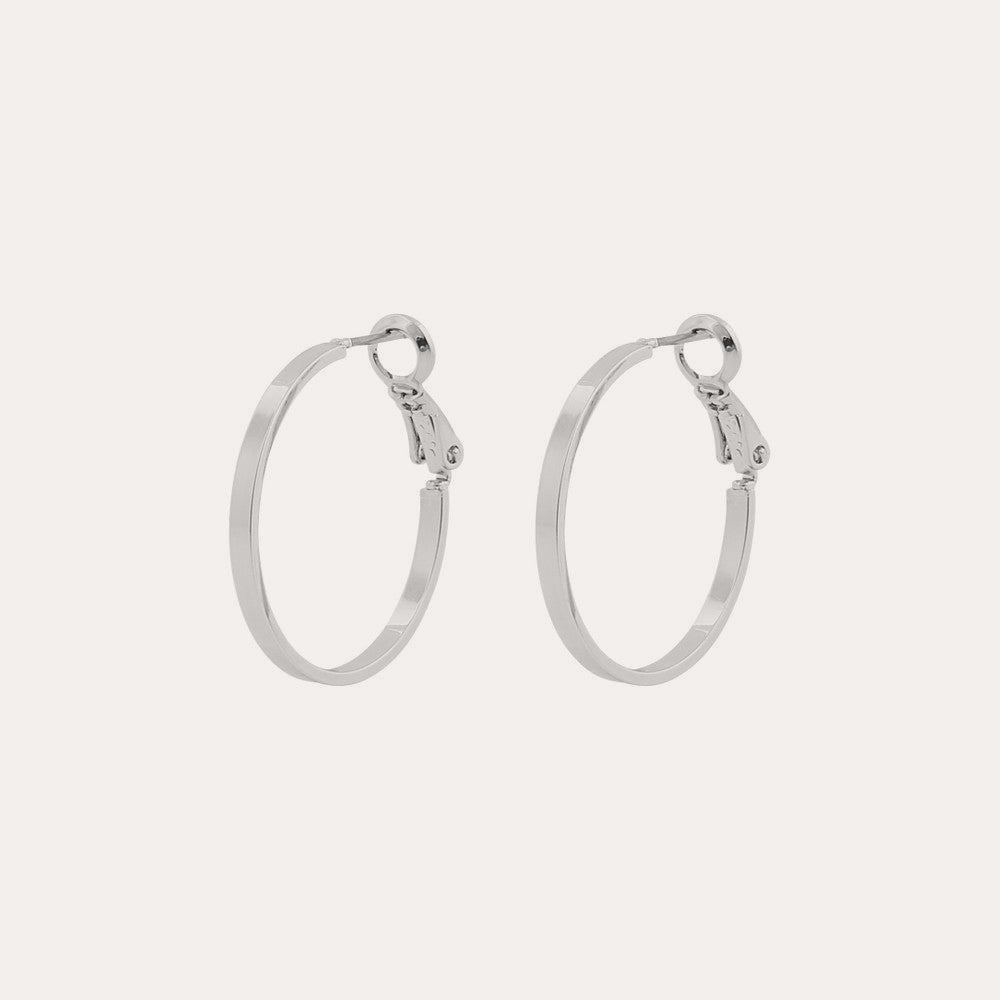 Moe ring ear 25mm Silverpläterad