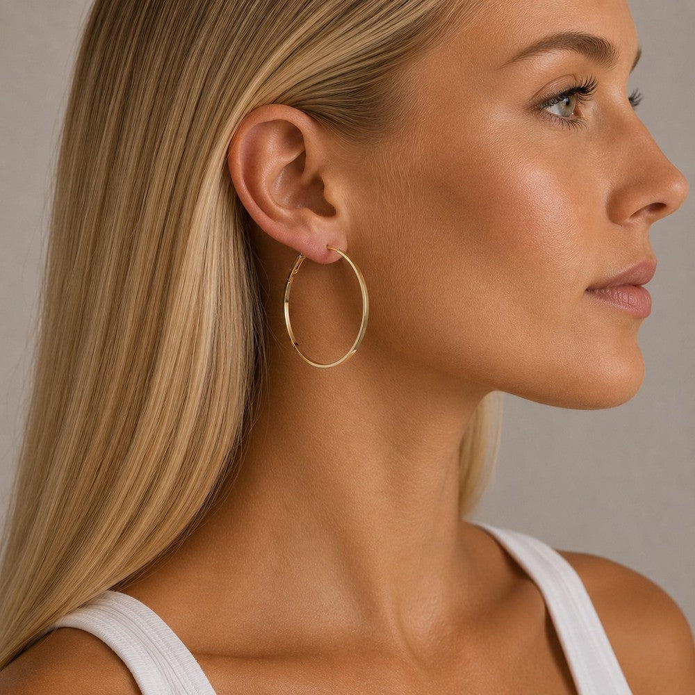 Moe ring ear 40mm Guldpläterad