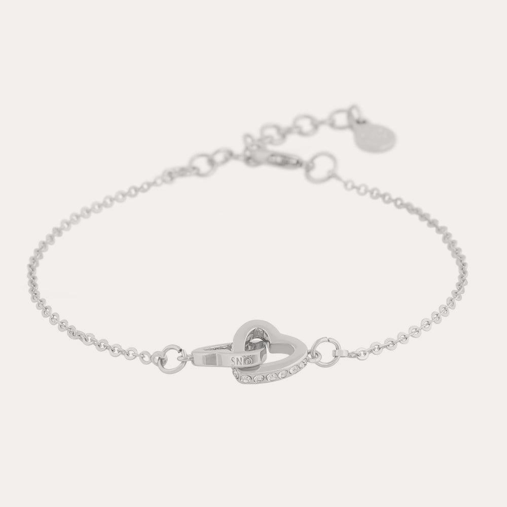 Connected chain brace heart Silver/klar