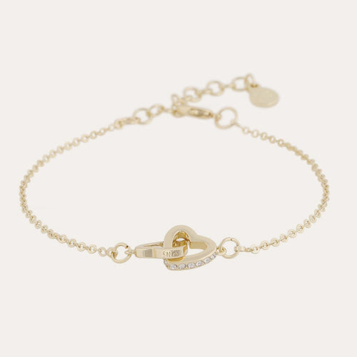 Connected chain brace heart Guld/klar