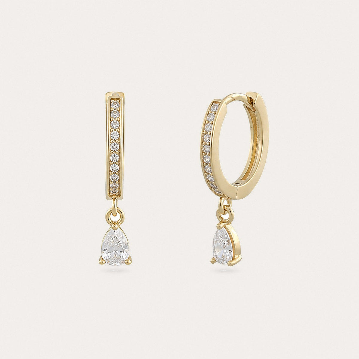 Camille drop ring ear Guld/klar