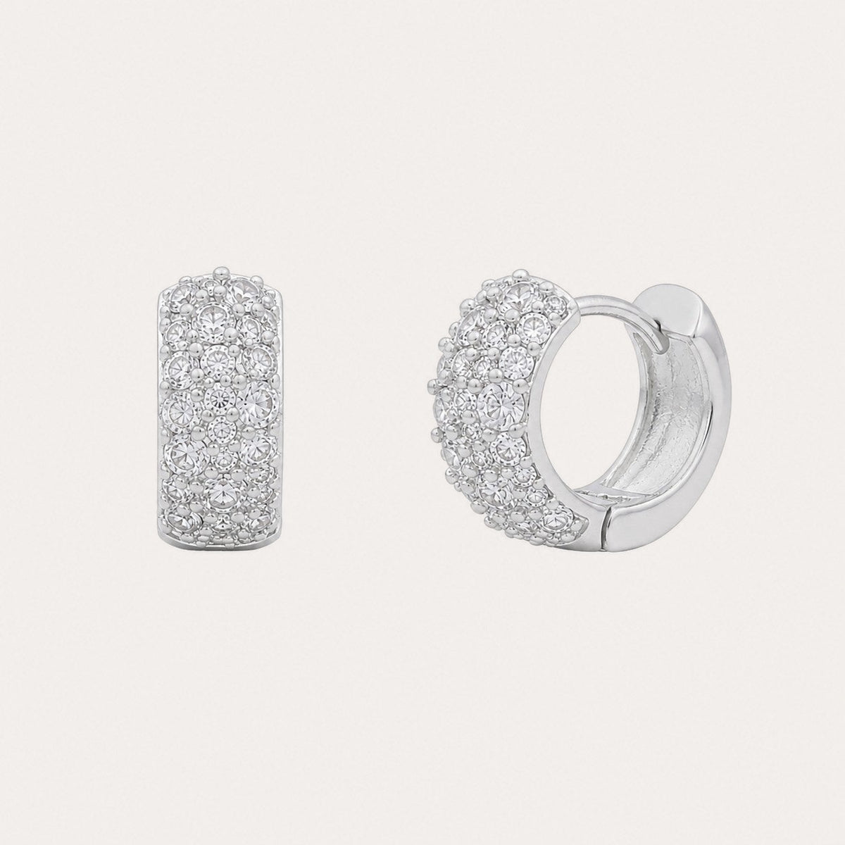 Copenhagen wide earring Silver/klar