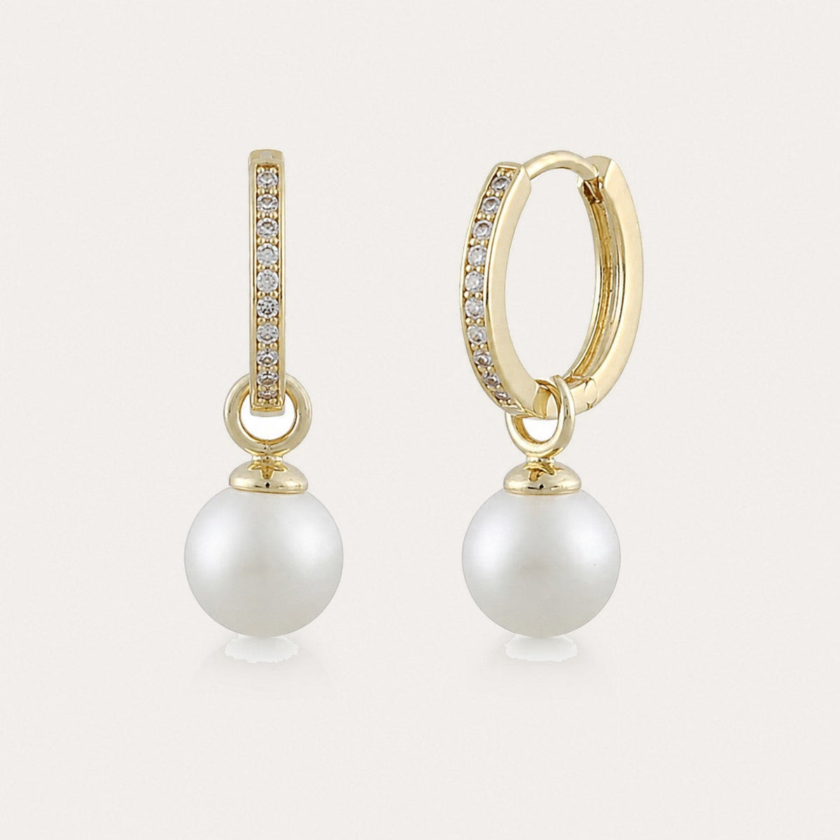 Core pearl ring ear Guld/vit