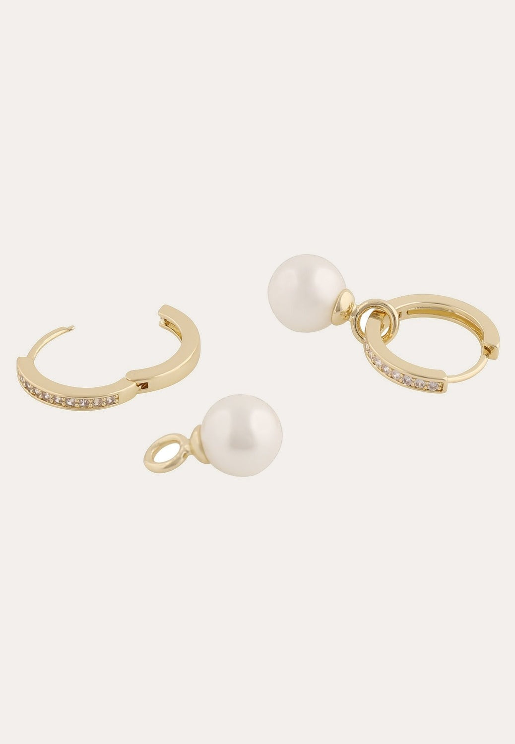 Core pearl ring ear Guld/vit
