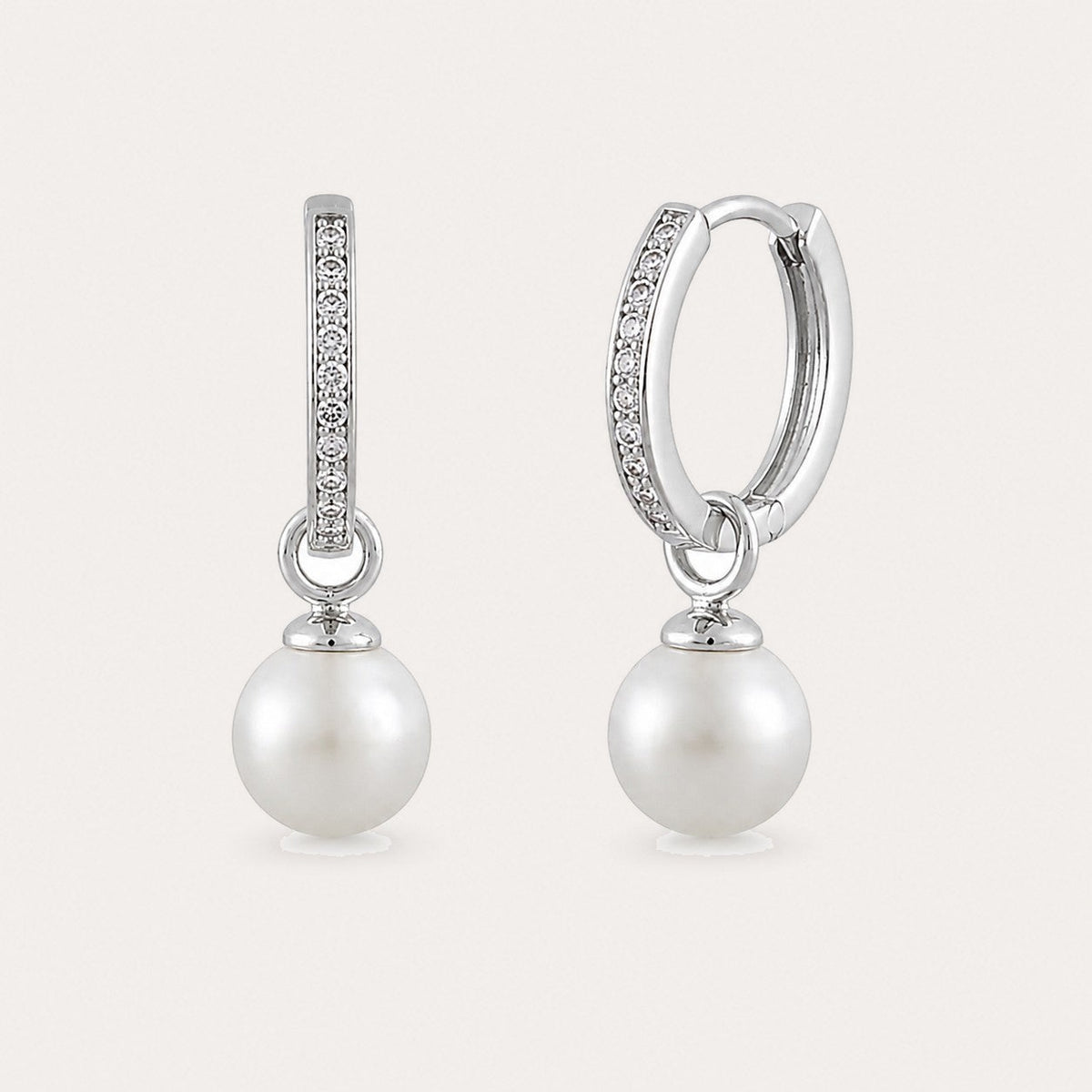 Core pearl ring ear Silver/vit