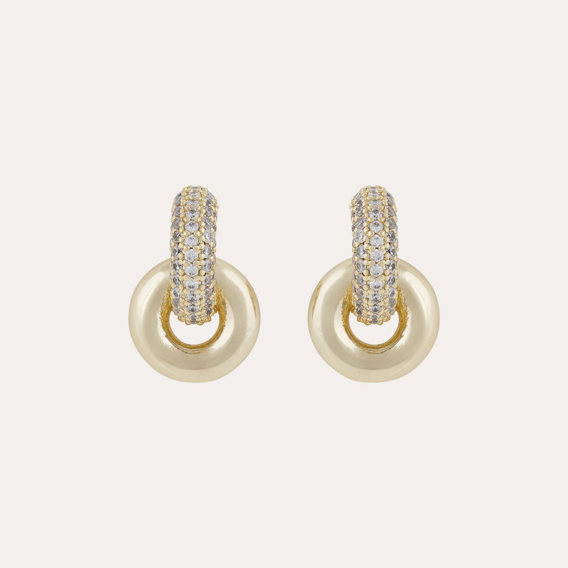 Double chunky crystal earring