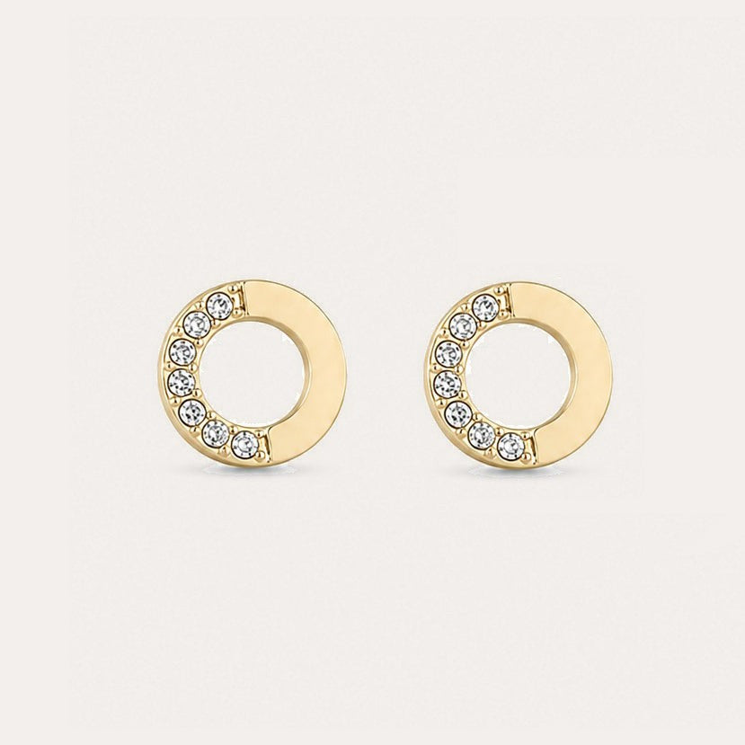 Double crystal pin earring Guld/klar