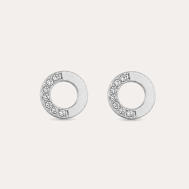 Double crystal pin earring