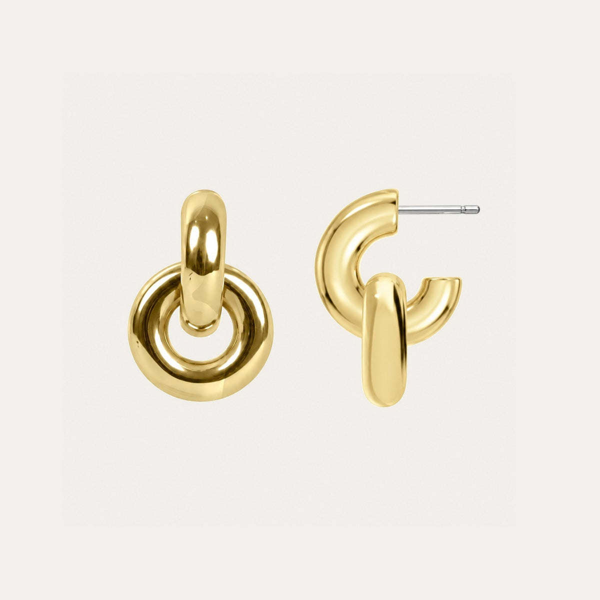 Double big earring Guld